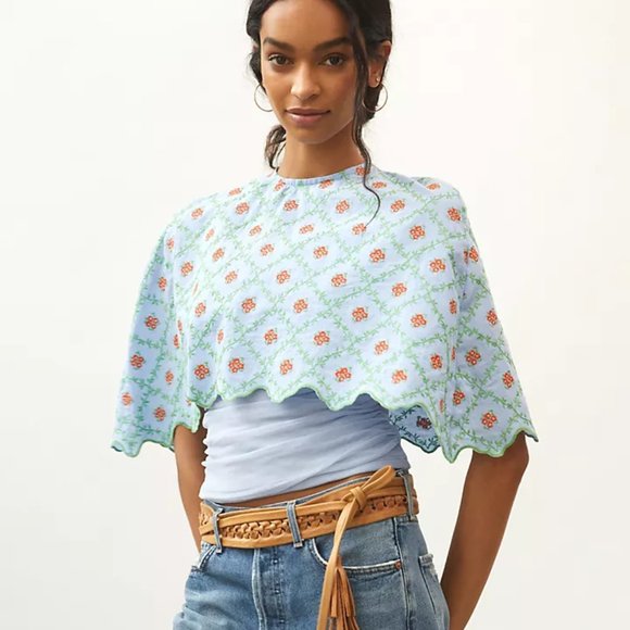 Anthropologie Jackets & Blazers - Anthropologie Faraway Embroidered floral Cape new with tag